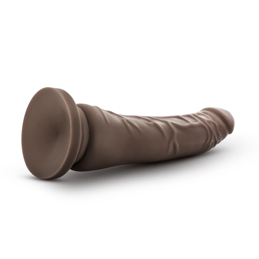 Dr. Skin By Blush® | Basic Realistic Curved G-Spot Chocolate 9-Inch Long Dildo With Suction Cup Base