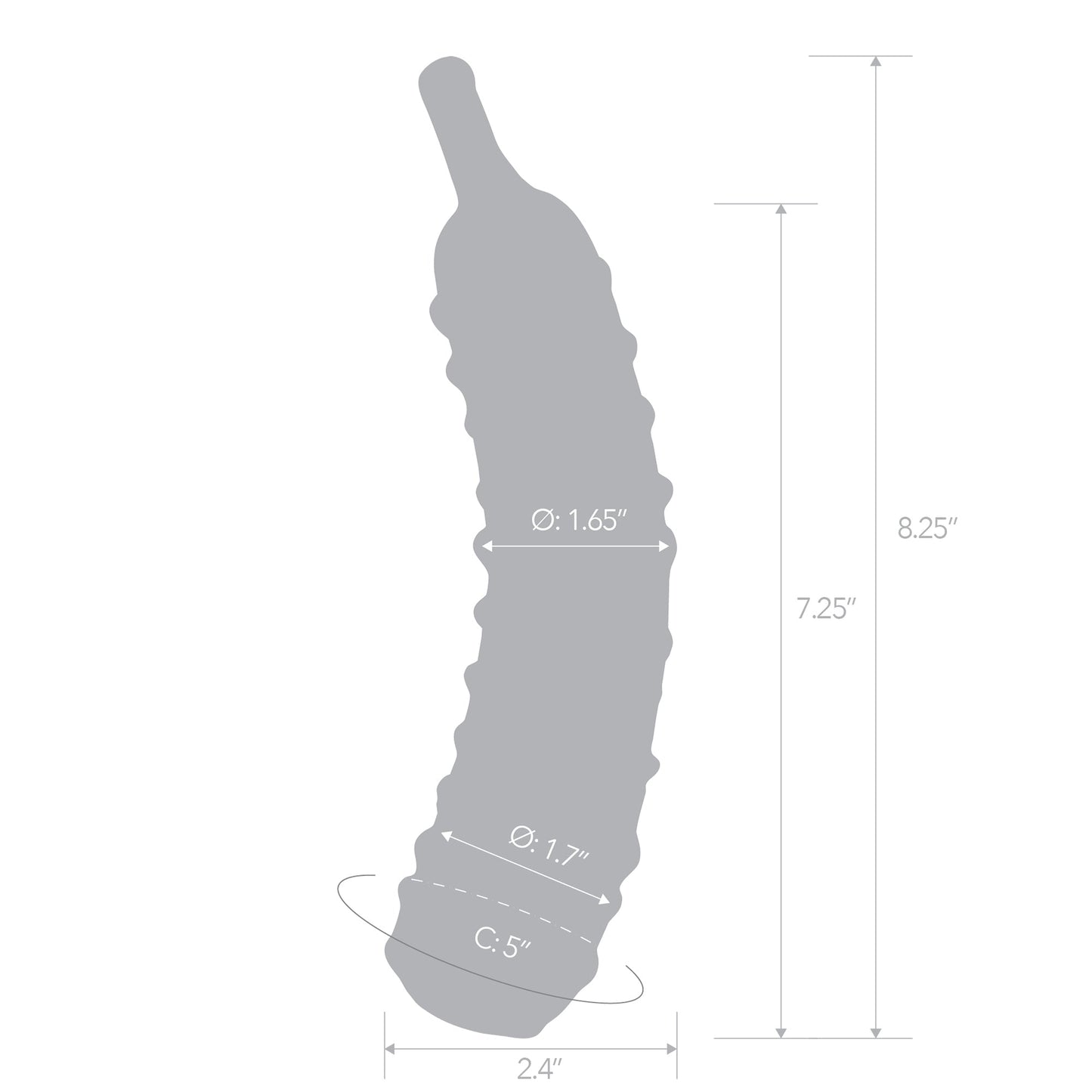 Caressing Cucumber 8.25" Glass Dildo