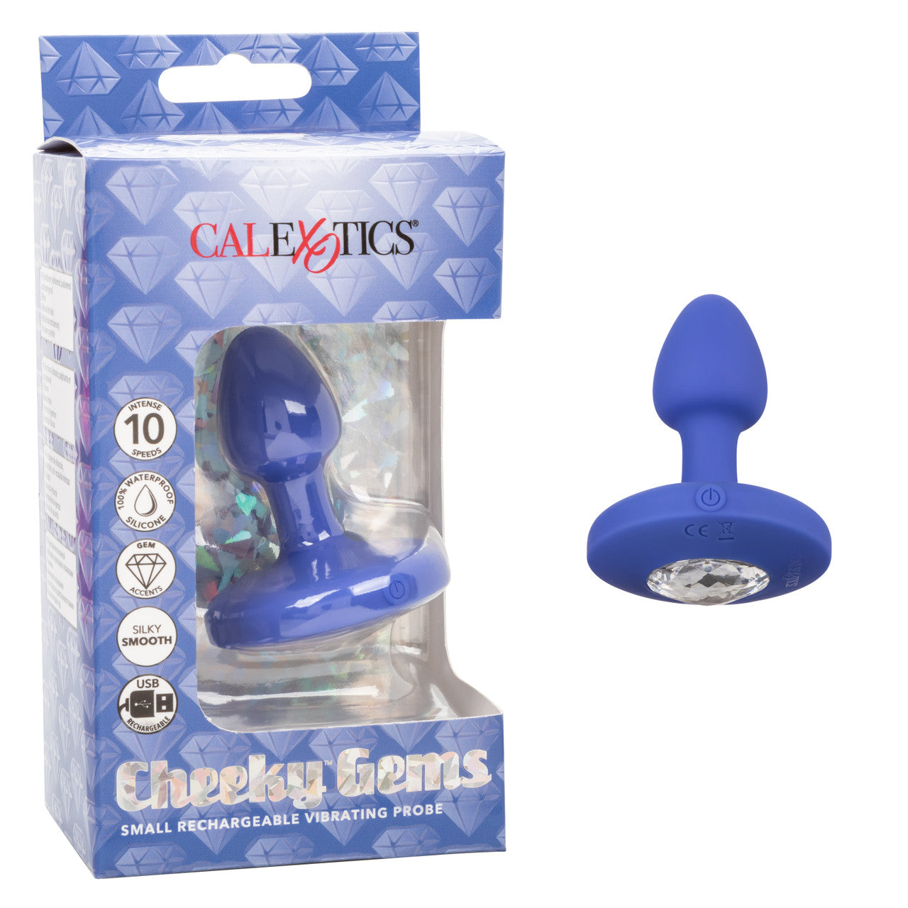 Cheeky Gems™ Small Rechargeable Vibrating Probe - Purple