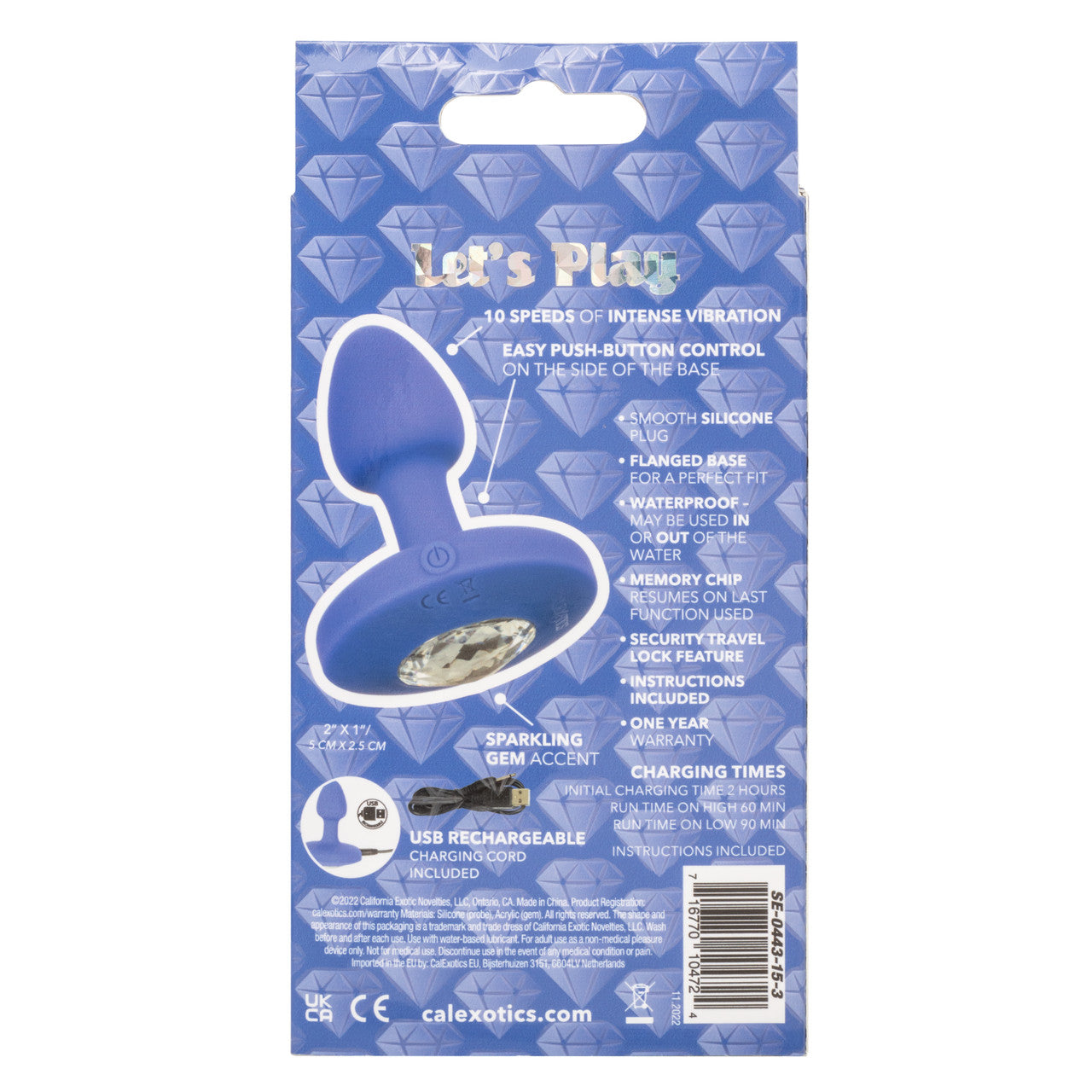 Cheeky Gems™ Small Rechargeable Vibrating Probe - Purple