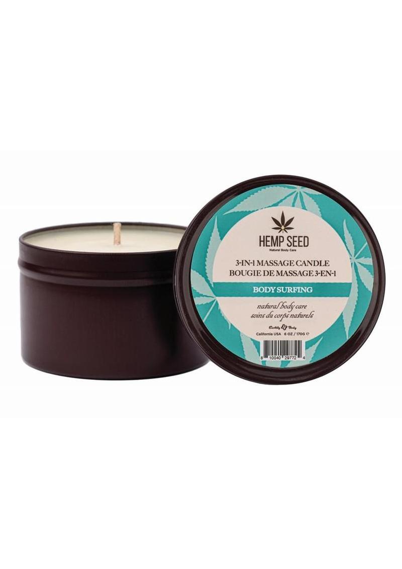 Hemp Seed 3-in-1 Massage Candle (6 oz, Body Surfing Scent)