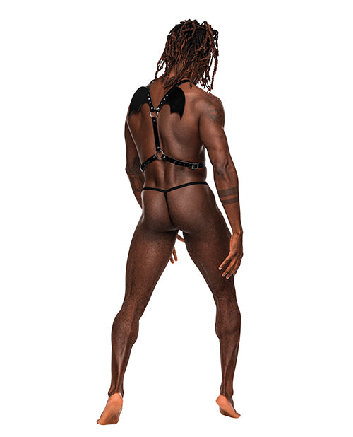 Faux Leather Sagittarius Harness with Wings - O/S