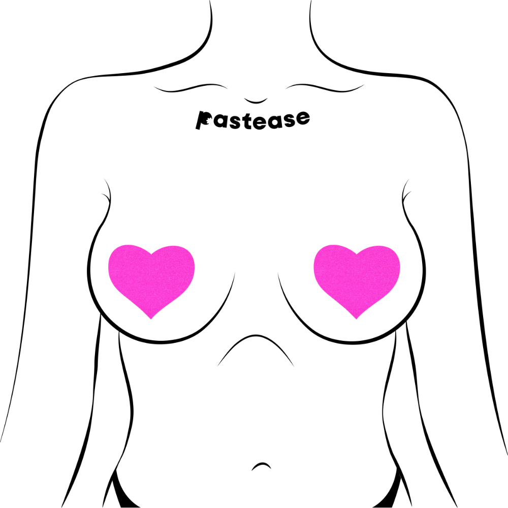 Neon Heart Nipple Pasties by Pastease® - Neon Pink