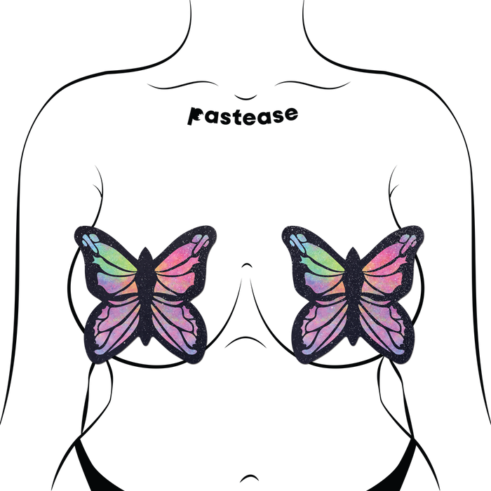 Coverage: Butterfly Rainbow Twinkle Velvet Full Breast Covers Support Tape by Pastease