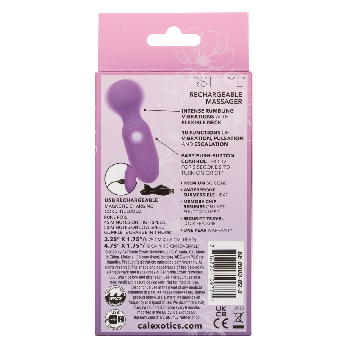 First Time® Rechargeable Massager - Purple