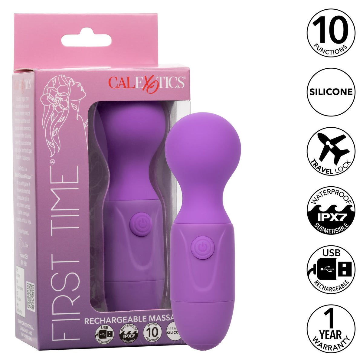 First Time® Rechargeable Massager - Purple