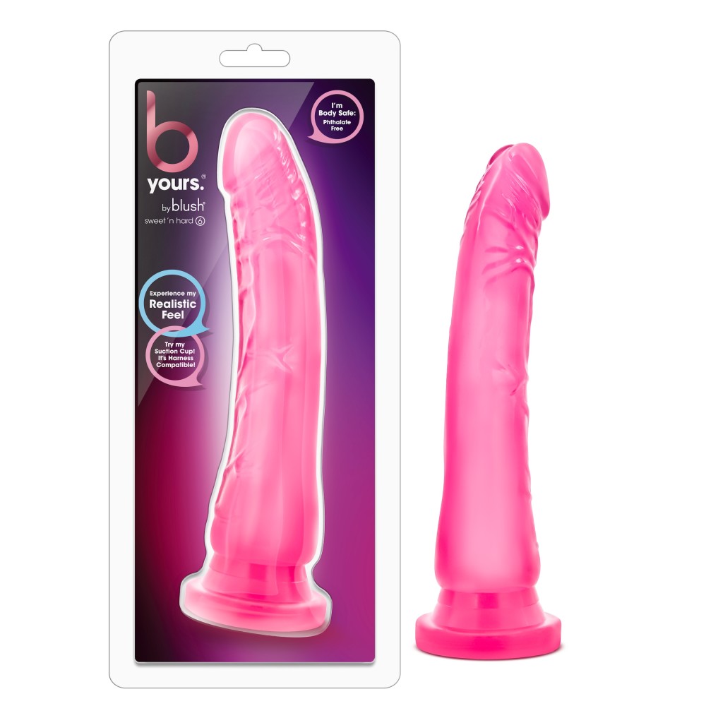 B Yours By Blush® | Sweet N' Hard 6 Realistic Pink 8.5-Inch Long Dildo With Suction Cup Base