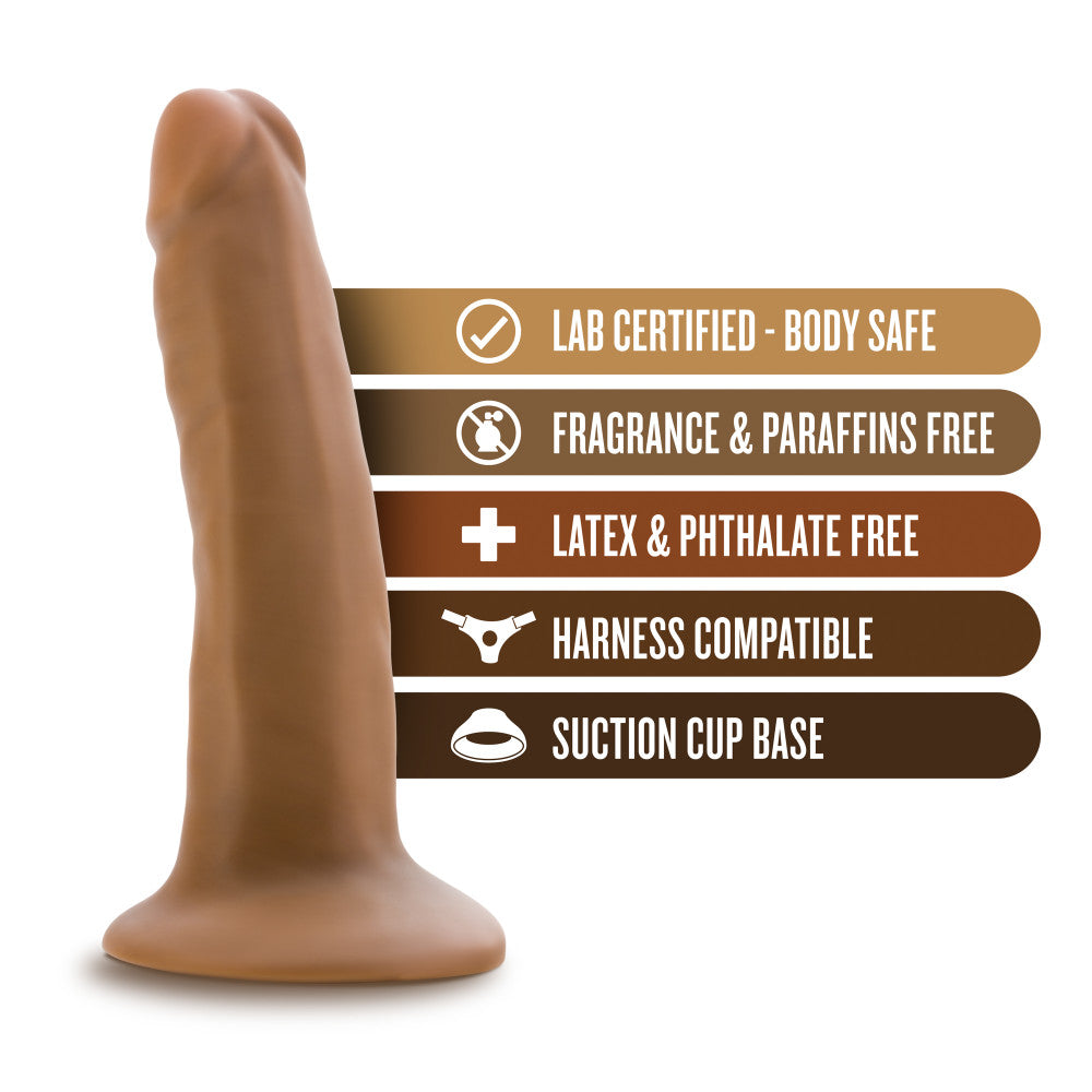 Dr. Skin By Blush® | Realistic Mocha 5.5-Inch Long Dildo With Suction Cup Base