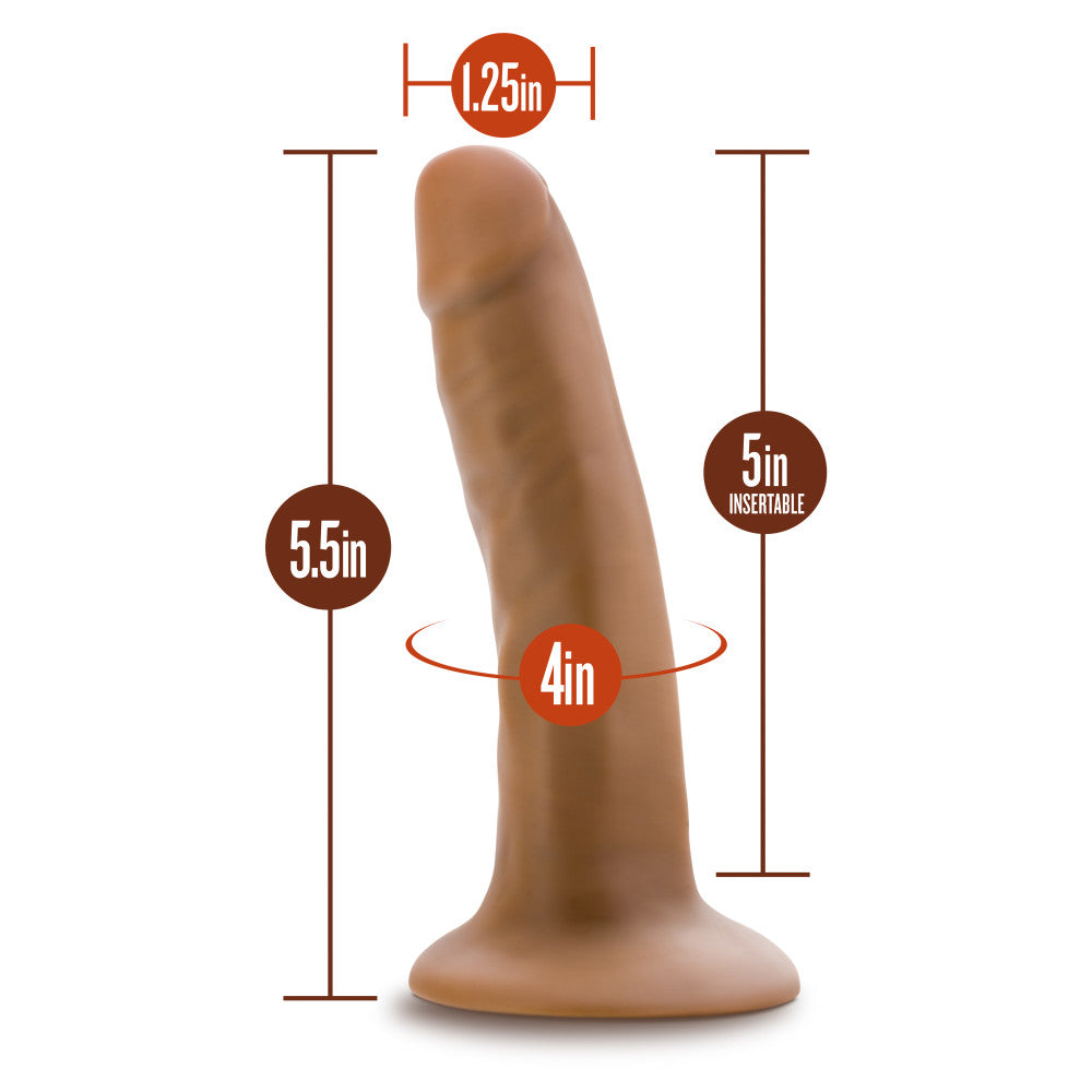 Dr. Skin By Blush® | Realistic Mocha 5.5-Inch Long Dildo With Suction Cup Base