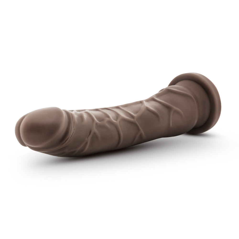 Dr. Skin By Blush® | Basic Realistic Curved G-Spot Chocolate 9-Inch Long Dildo With Suction Cup Base