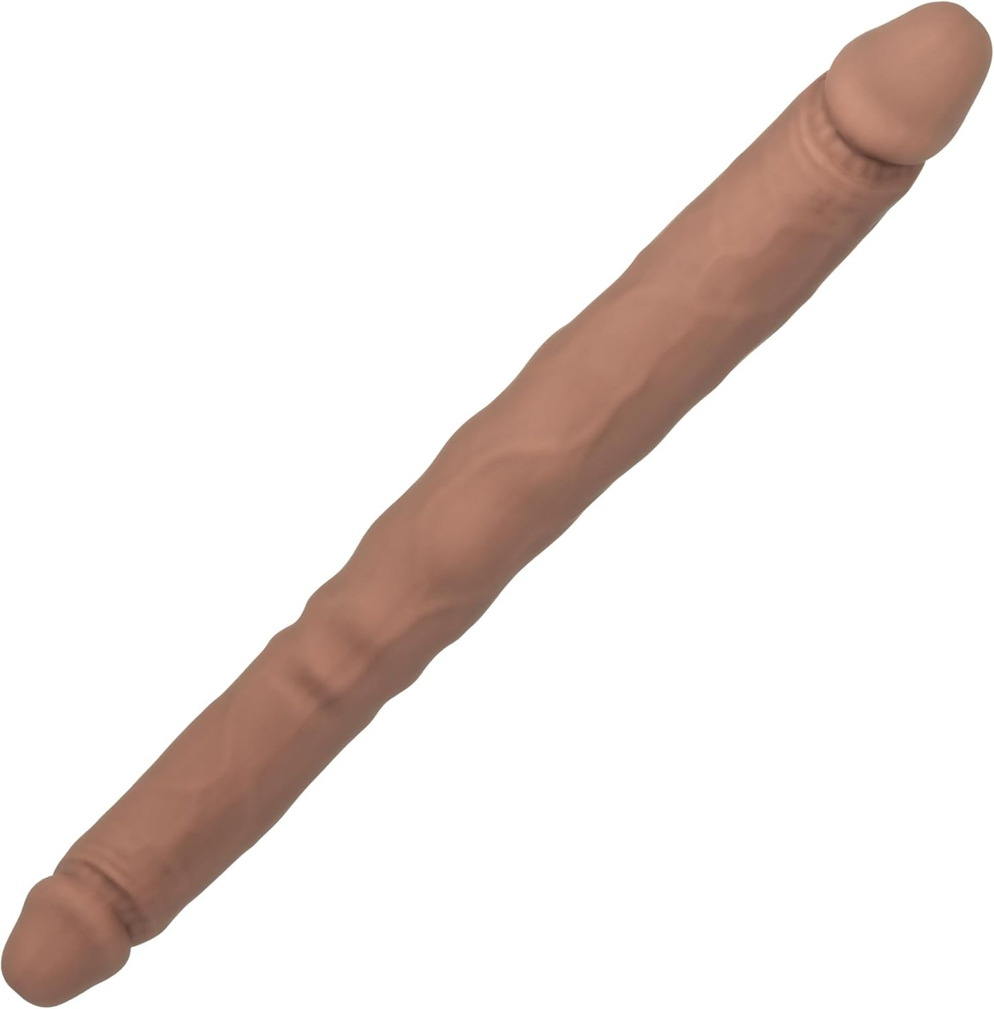 Silicone Studs Bend & Hold 12" Dual Dong - Brown