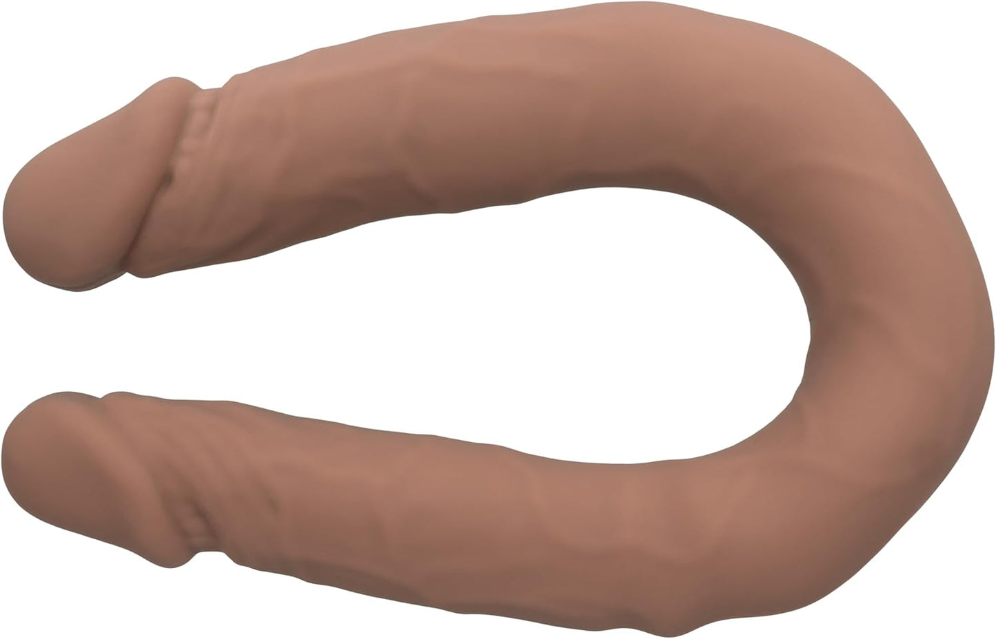 Silicone Studs Bend & Hold 12" Dual Dong - Brown