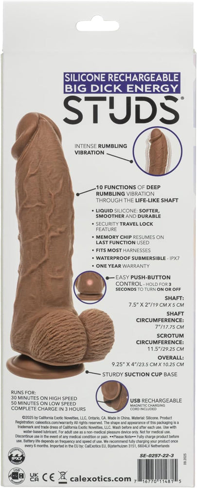 Studs Rechargeable Big Dick Energy - Brown