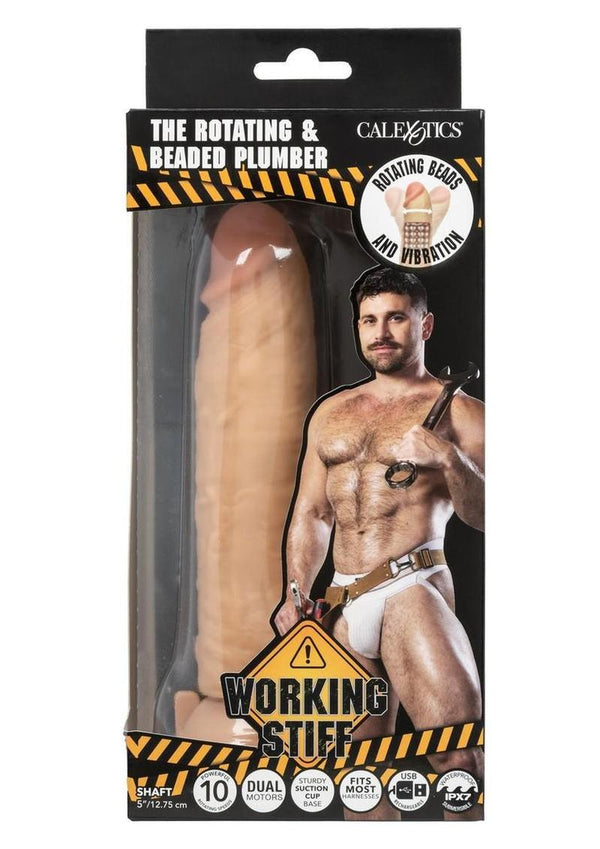 Working Stiff The Rotating & Beaded Plumber Dildo