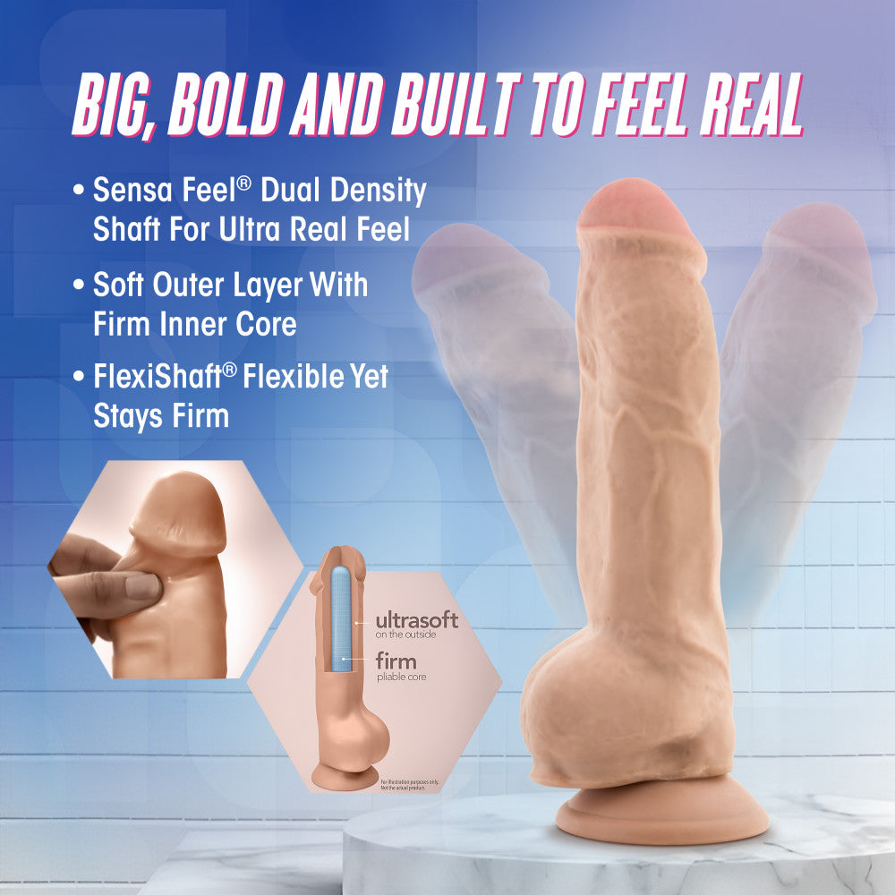 Au Naturel By Blush® | Big Boy Realistic Vanilla 10-Inch Long Dildo With Balls & Suction Cup Base