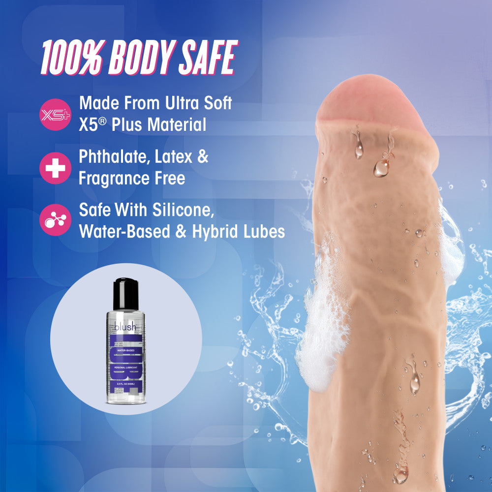 Au Naturel By Blush® | Big Boy Realistic Vanilla 10-Inch Long Dildo With Balls & Suction Cup Base