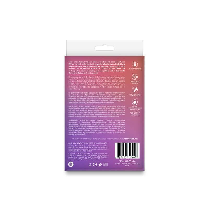 Colours - Curve - Vibrating - 5" Dildo - Pink