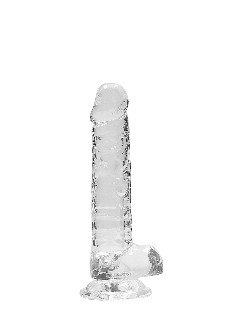 RealRock - Crystal Clear - Realistic Dildo With Balls - 7" - Transparent