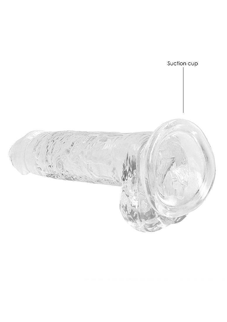 RealRock - Crystal Clear - Realistic Dildo With Balls - 7" - Transparent