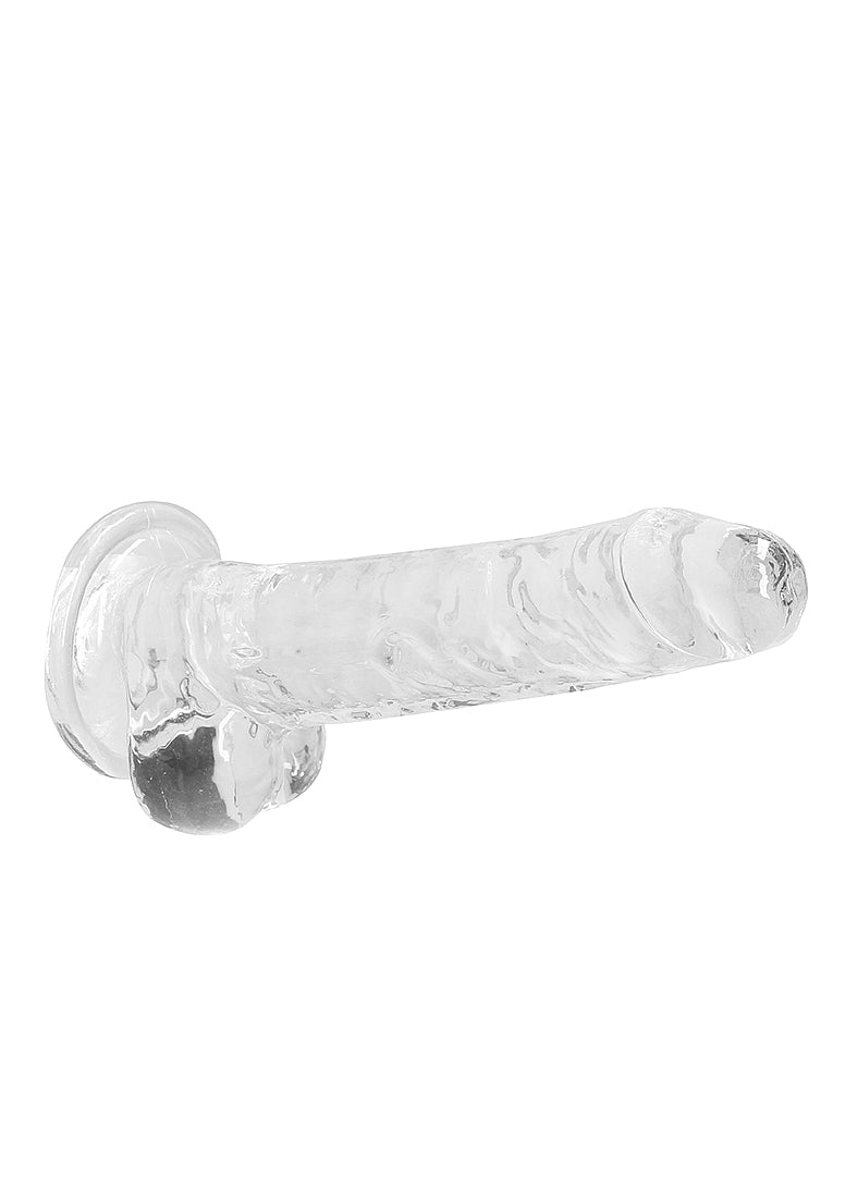 RealRock - Crystal Clear - Realistic Dildo With Balls - 7" - Transparent
