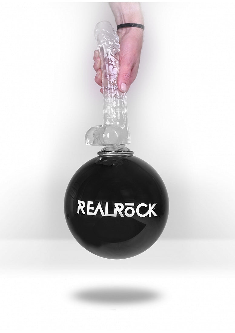RealRock - Crystal Clear - Realistic Dildo With Balls - 7" - Transparent