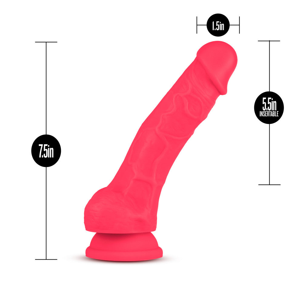 Ruse By Blush® | Hypnotize Realistic G-Spot Cerise 7.5-Inch Long Dildo With Balls & Suction Cup Base