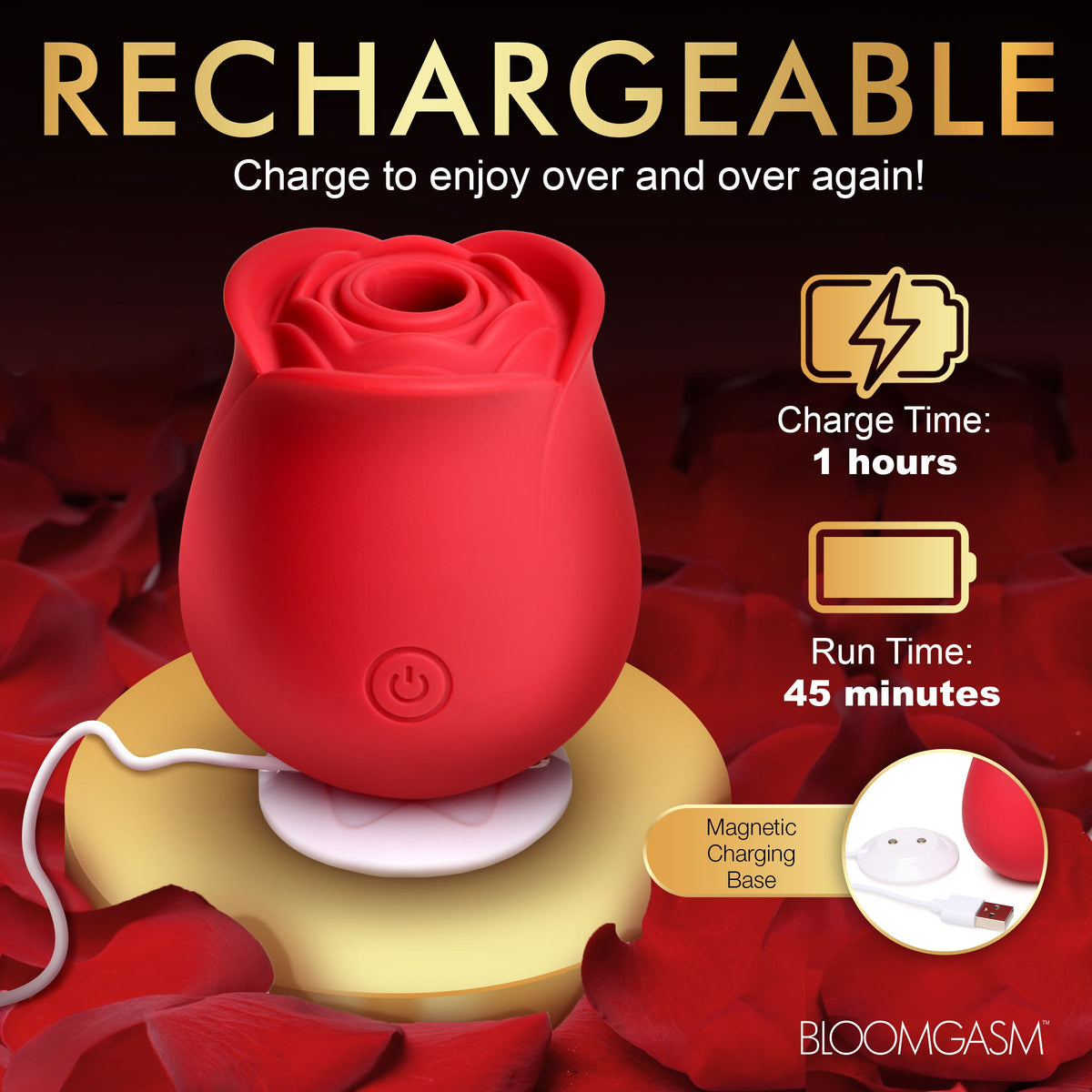 Bloomgasm The Perfect Rose Clitoral Stimulator - Red