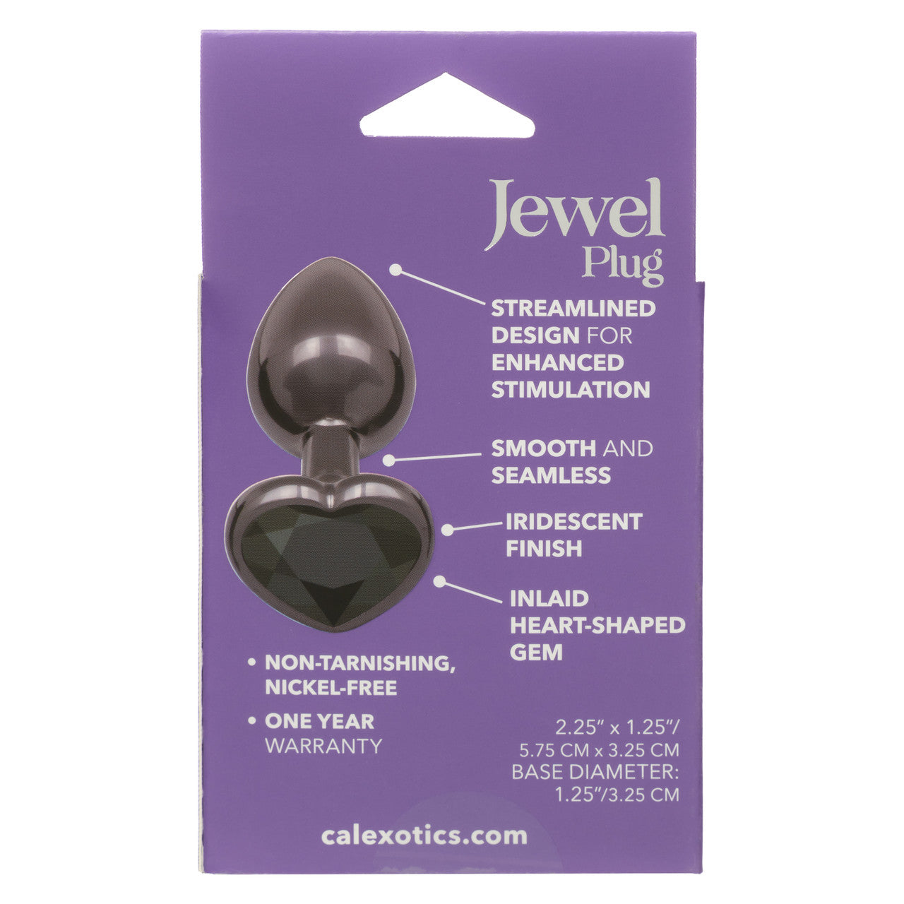 Jewel Small Black Diamond Heart Plug