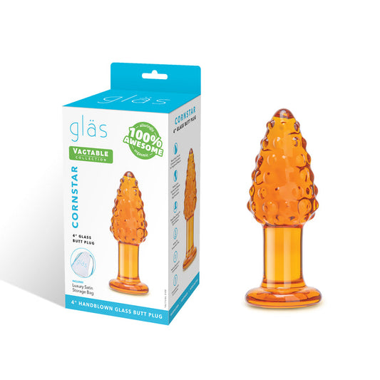 Nubby Acorn 4" Glass Butt Plug