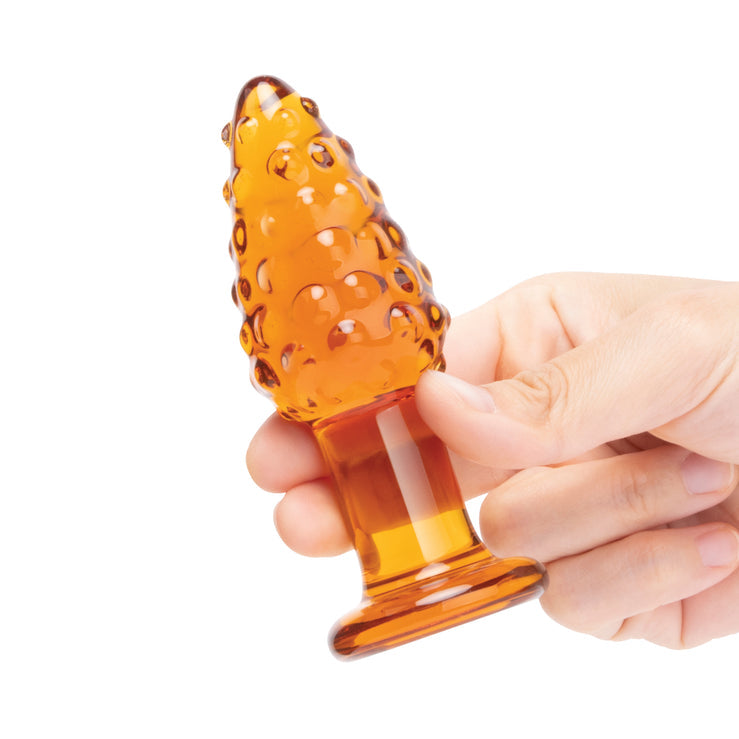 Nubby Acorn 4" Glass Butt Plug