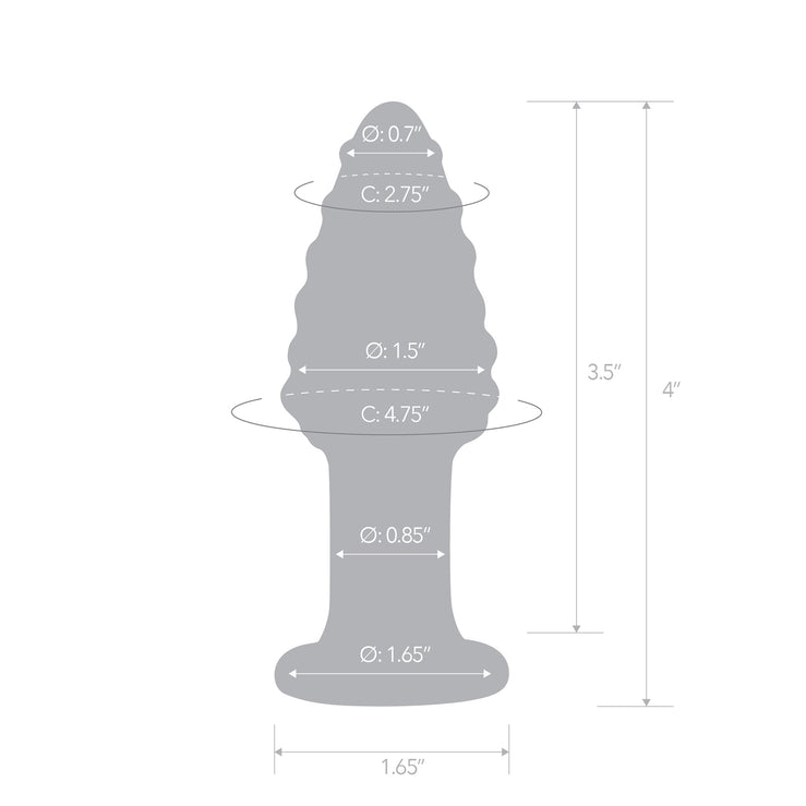Nubby Acorn 4" Glass Butt Plug