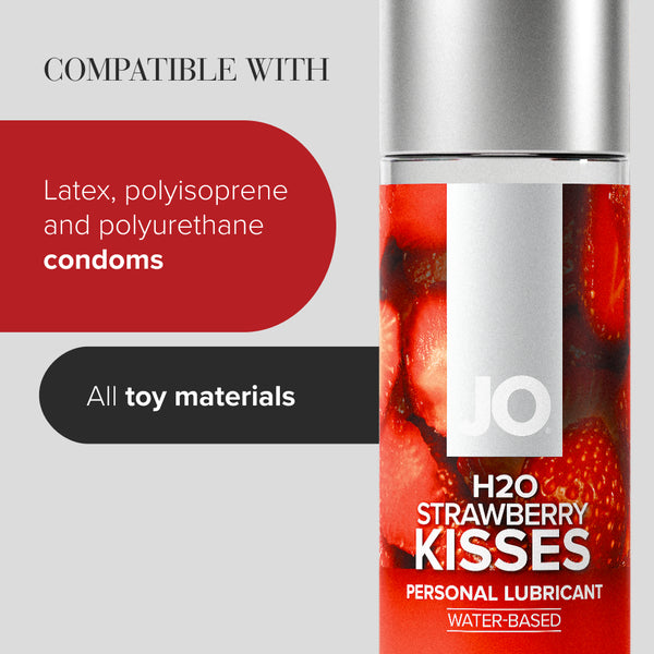 H2O Strawberry Kisses Flavored Lubricant - 1 oz