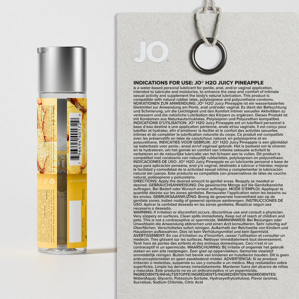H2O Juicy Pineapple Flavored Lubricant - 1 oz