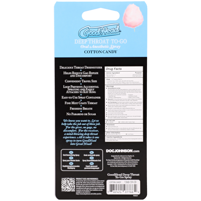 GoodHead - Deep Throat Spray To-Go - Cotton Candy - .30 oz