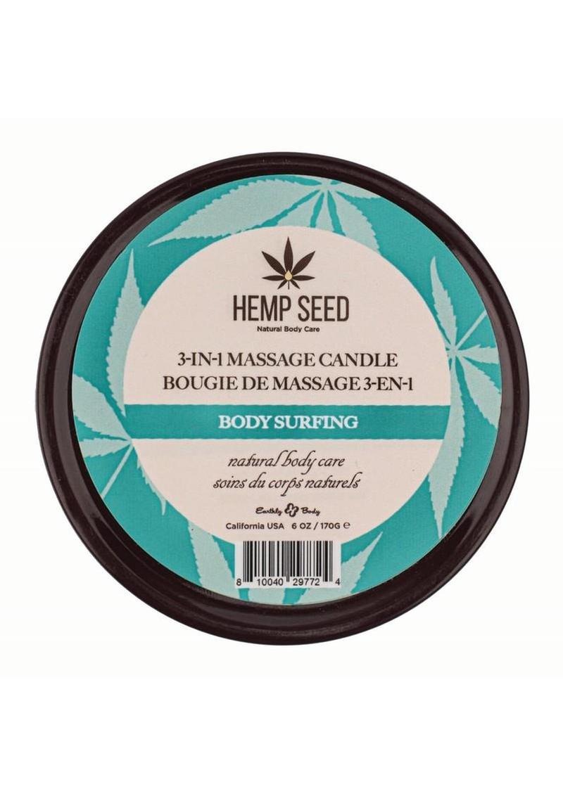 Hemp Seed 3-in-1 Massage Candle (6 oz, Body Surfing Scent)