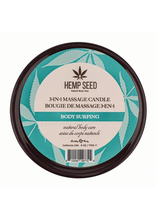 Hemp Seed 3-in-1 Massage Candle (6 oz, Body Surfing Scent)