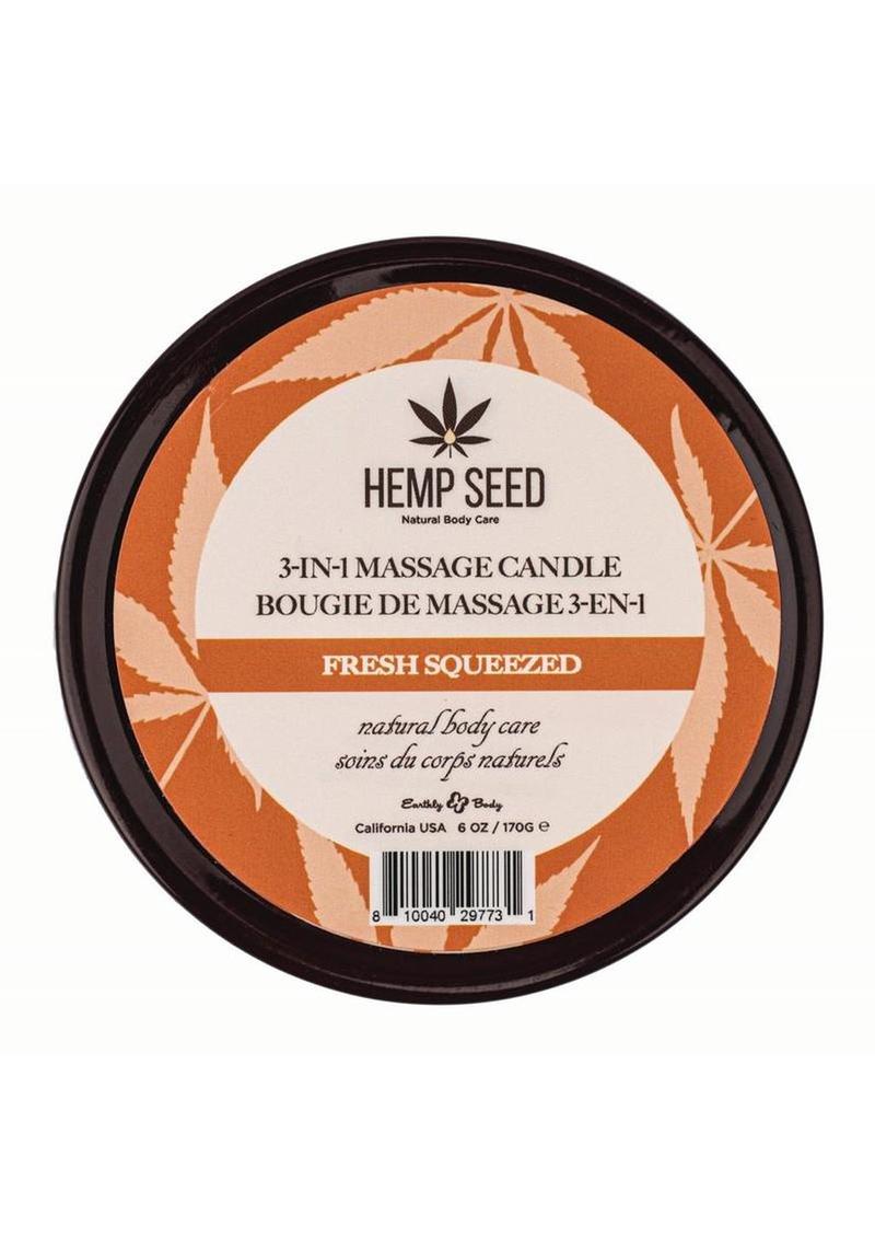 Hemp Seed 3-in-1 Massage Candle (6 oz, Fresh Squeezed Scent)