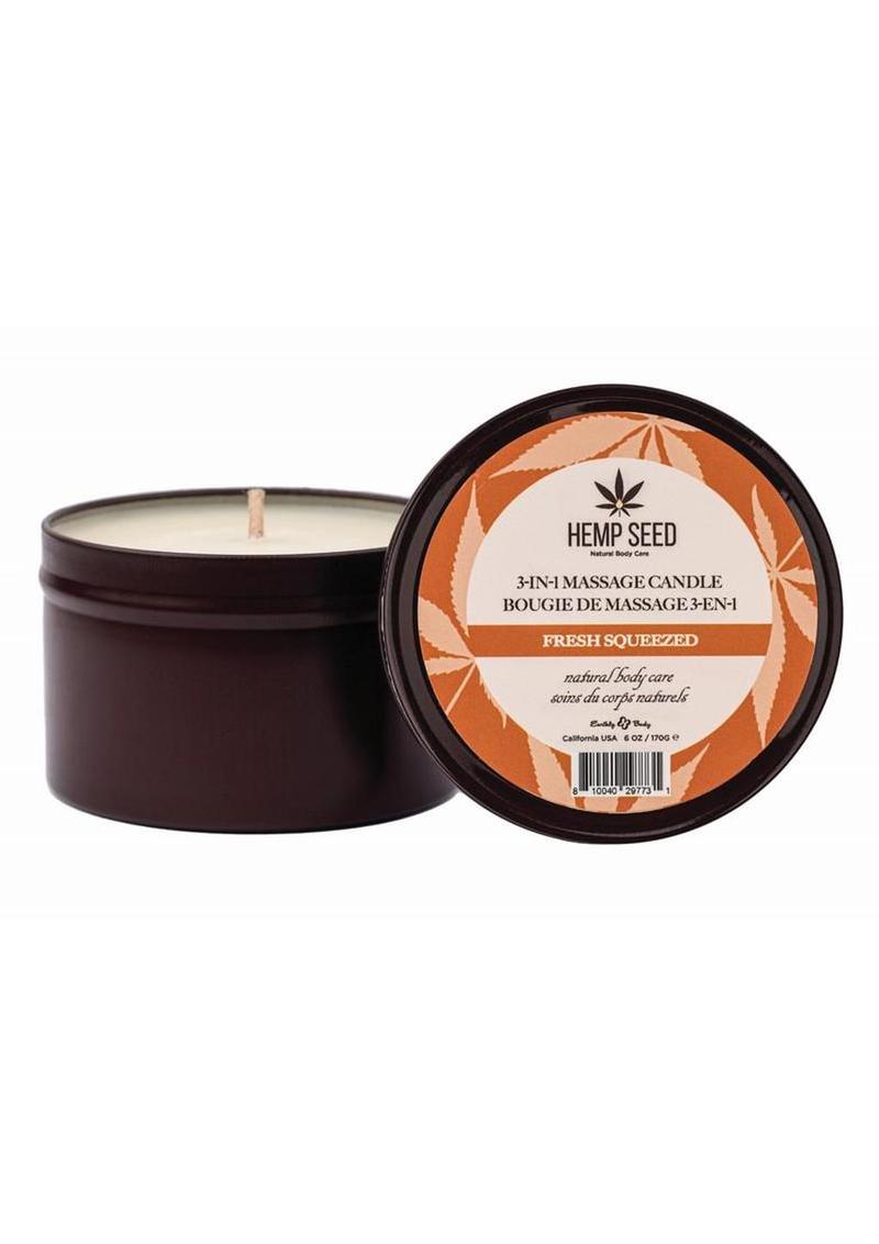 Hemp Seed 3-in-1 Massage Candle (6 oz, Fresh Squeezed Scent)