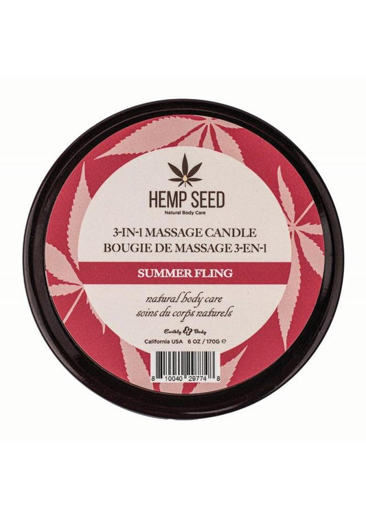Hemp Seed 3-in-1 Massage Candle (6 oz, Summer Fling Scent)