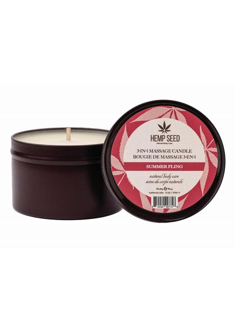 Hemp Seed 3-in-1 Massage Candle (6 oz, Summer Fling Scent)