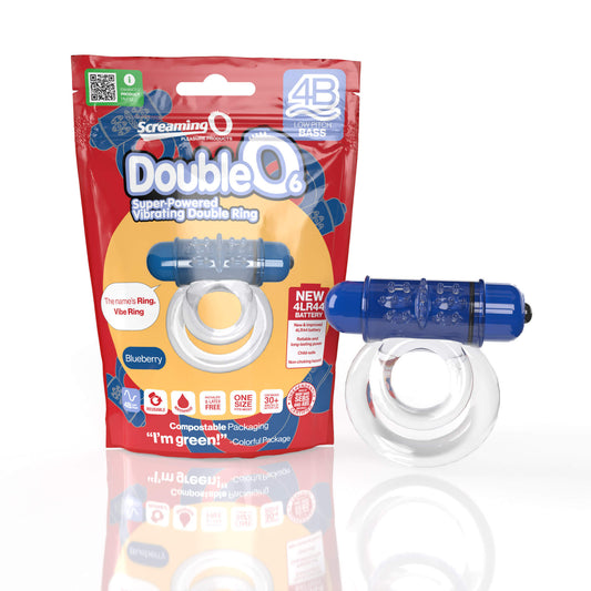 Screaming O® 4B - Deep Rumbling DoubleO® 6 Vibrating Ring - Blueberry