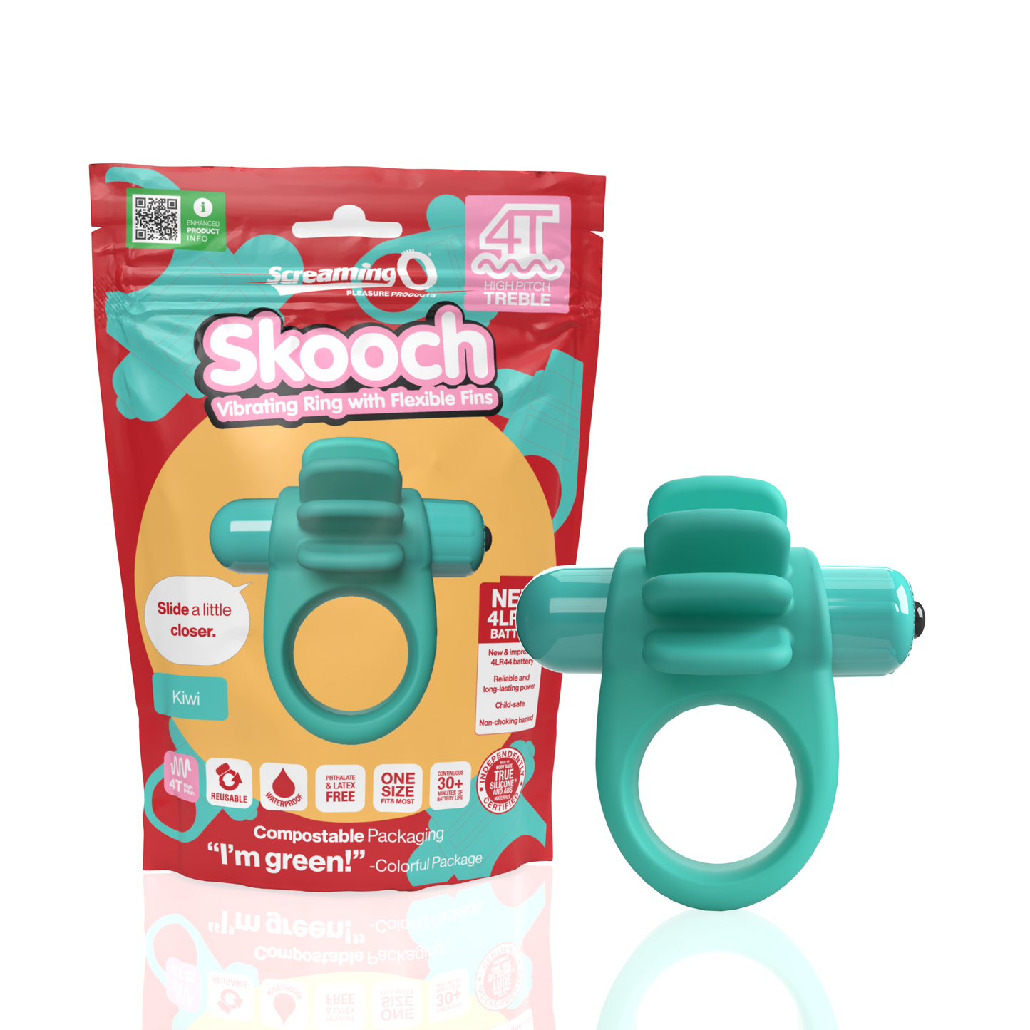 Skooch 4T Vibrating Ring - Kiwi