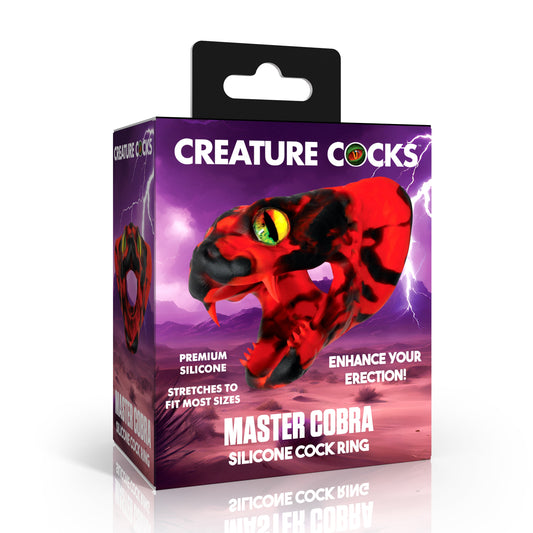 Master Cobra Silicone Cock Ring - Red