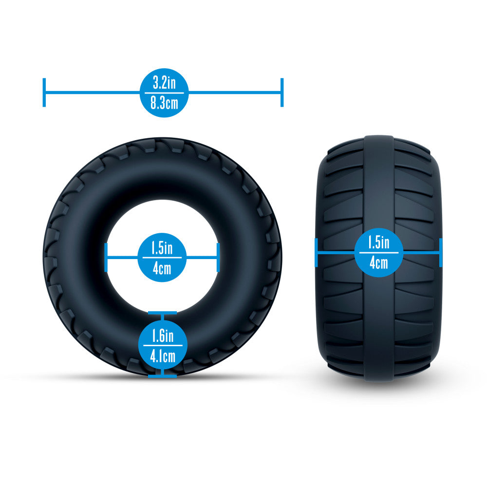 Performance Plus By Blush® | Traction Textured Cock Ring – Ultra-Thick Design – Platinum-Cured Liquid Silicone – In Black