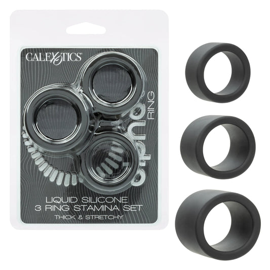 Alpha™ Liquid Silicone 3 Ring Stamina Set