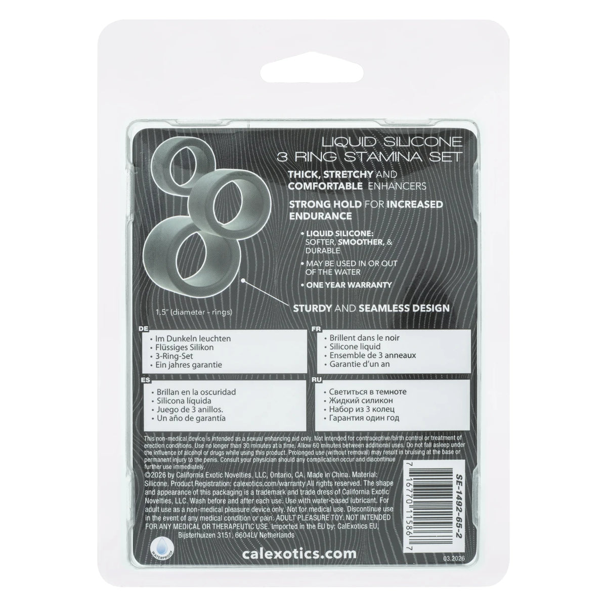 Alpha™ Liquid Silicone 3 Ring Stamina Set