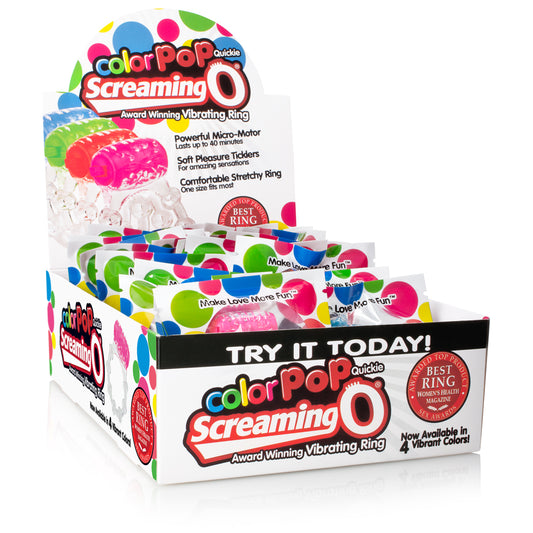 Display box of ColorPop Screaming O product with colorful packaging and text.