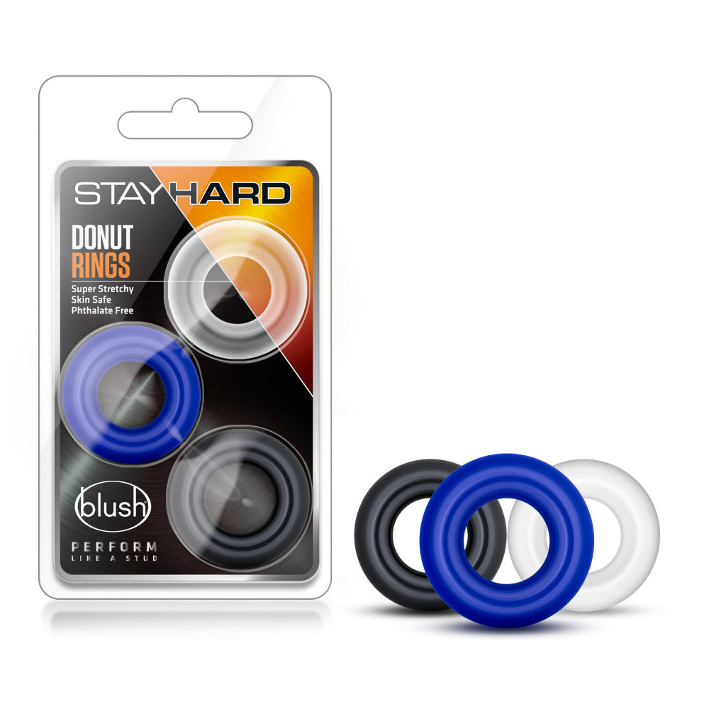Stay Hard By Blush® | Assorted Colors Donut Penis Rings (3-Pack)