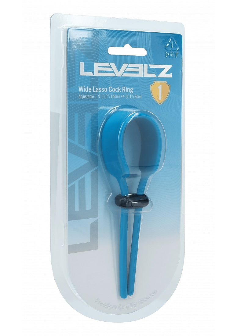 LEVELZ - Wide Adjustable Silicone Lasso Cock Ring - 5mm - Teal