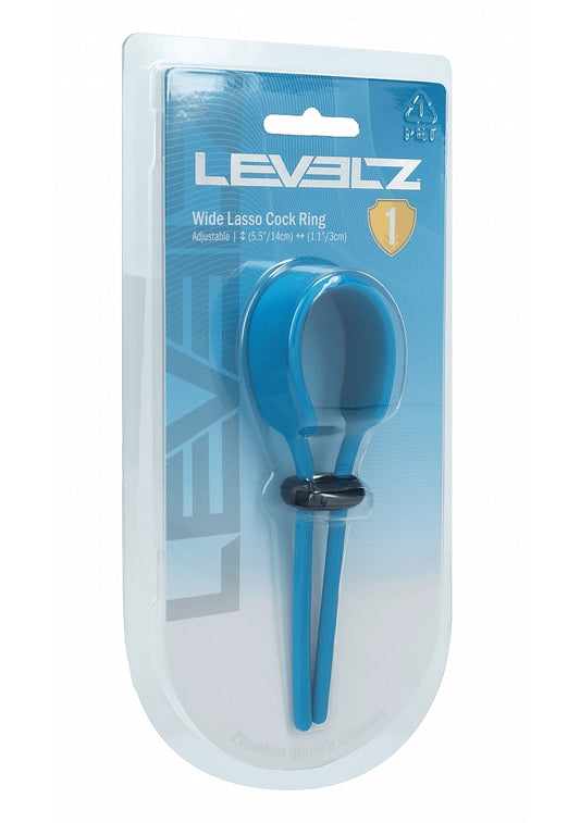 LEVELZ - Wide Adjustable Silicone Lasso Cock Ring - 5mm - Teal